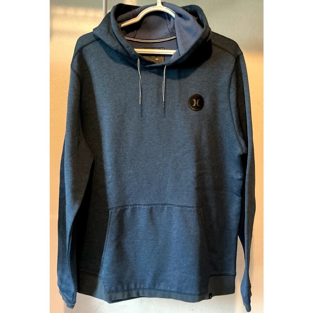 Men's Hurley XL Nike Dri-Fit Pull Over Hoodie Sweatshirt Blue Ultra Soft